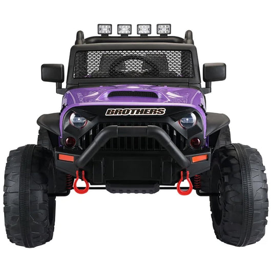 Four Wheels Kids Ride on Cars, Sesslife 12V Ride on Toy with Remote Control, Horn, LED Lights, Spring Suspension, Soft Start, Electric Car for 3-7 Yrs Old Boys Girls Birthday Gift, Purple