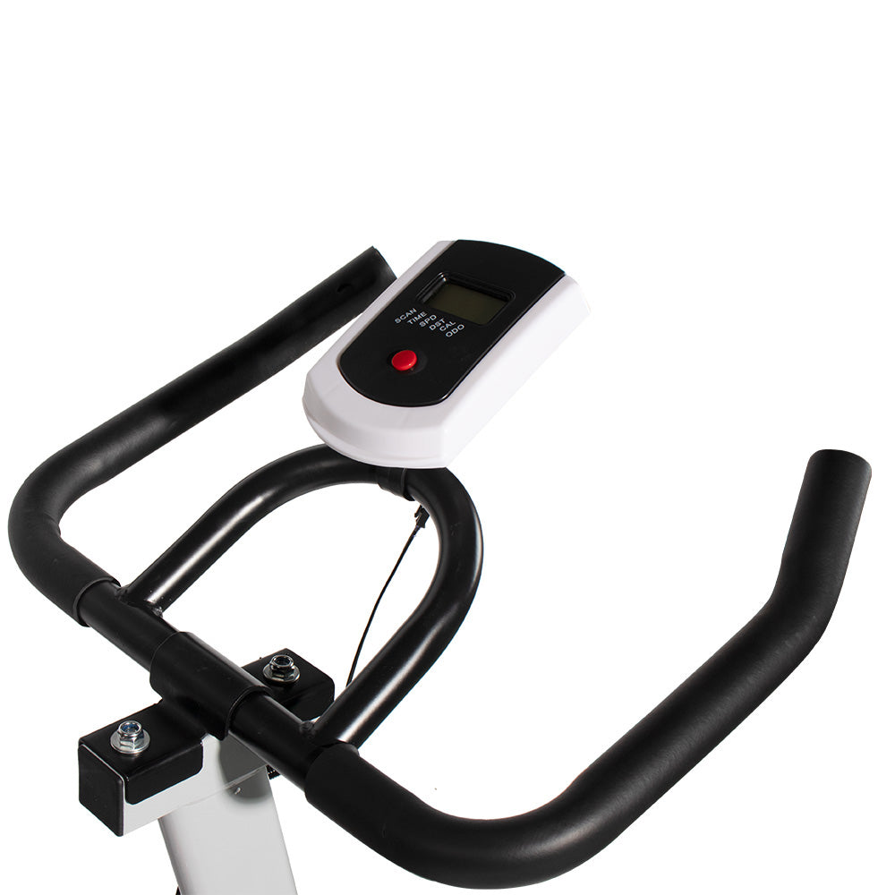 Indoor Cycling Bike Stationary, Smooth Exercise Bicycle with Adjustable Seat / Bottle Holder / LCD Monitor, DT13