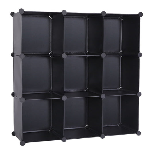 9-Cube Storage Organizer, SESSLIFE Closet Storage and Organizer Cube for Bedroom Living Room Study, DIY Closet Organizer Storage Cabinet Book Shelf Toy Storage, Black