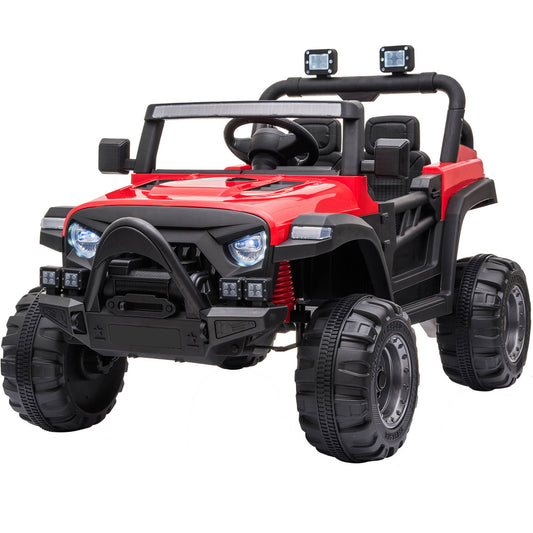 SESSLIFE Ride on Cars for Kids 3-5, 12V Ride on Toy with Remote Control, Four Wheels Ride on Truck w/Lights, MP3 Player, Suspension, Electric Car for Boys Girls Christmas Gift, Red, X1717