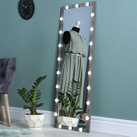 Hollywood Vanity Mirror, Full Length Mirror with Led Lights, 3 Color Full Length Dressing Mirror, Modern Wall Standing Makeup Mirror, DT8