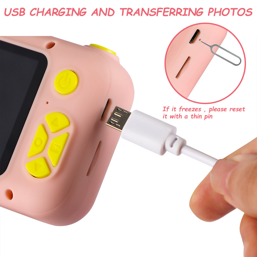 Sesslife Kids Flip Camera for 3-8 Years Old Girls/Boys, Camera Toy for Toddler, HD 1080P Video/Flip Len/with 32GB SD Card/Selfie Camera, Christmas Birthday Gifts Digital Camera for Kids, Pink