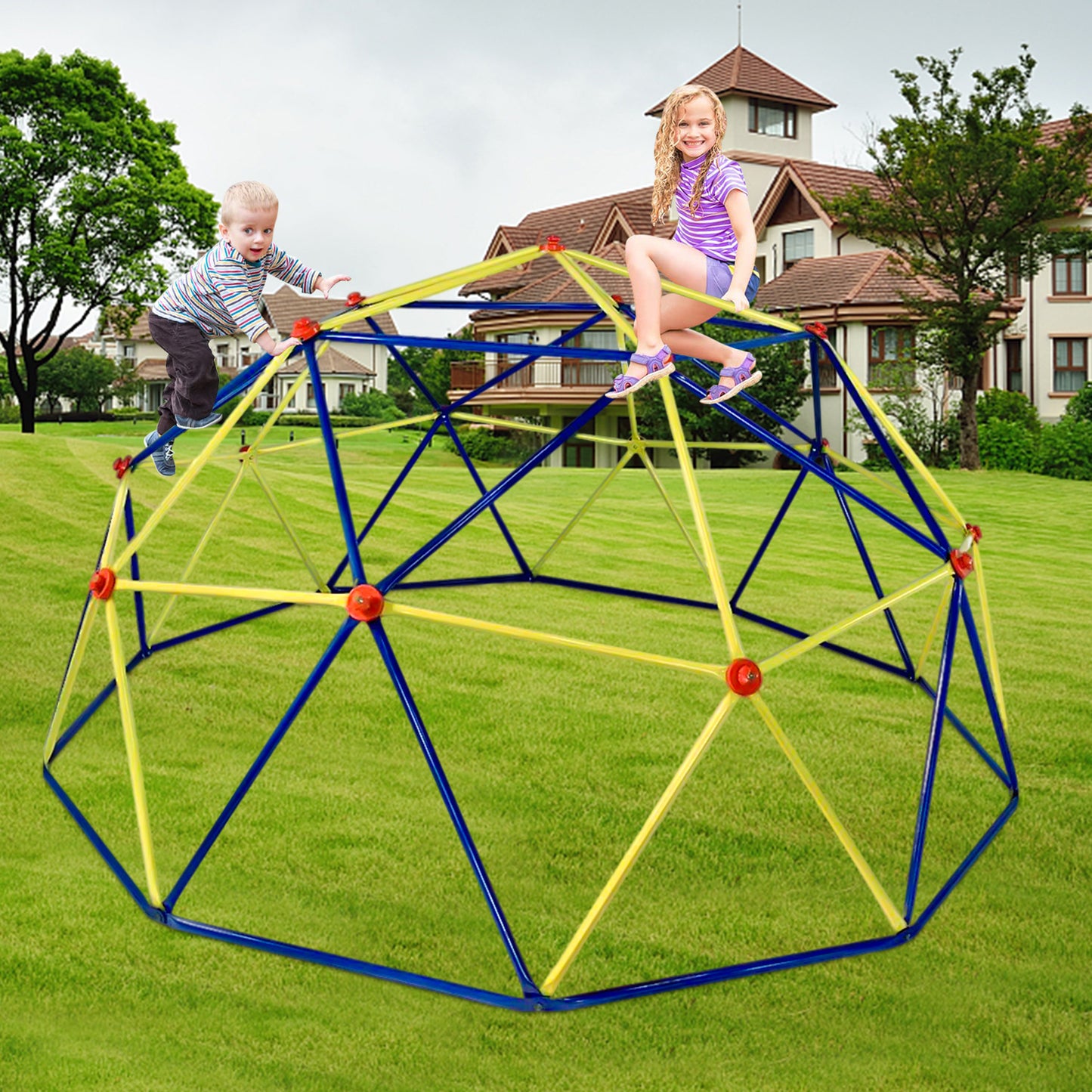 10ft Outdoor Dome Climber, Kids Jungle Gym Dome for 3-12 Years Old, Supports 900lbs