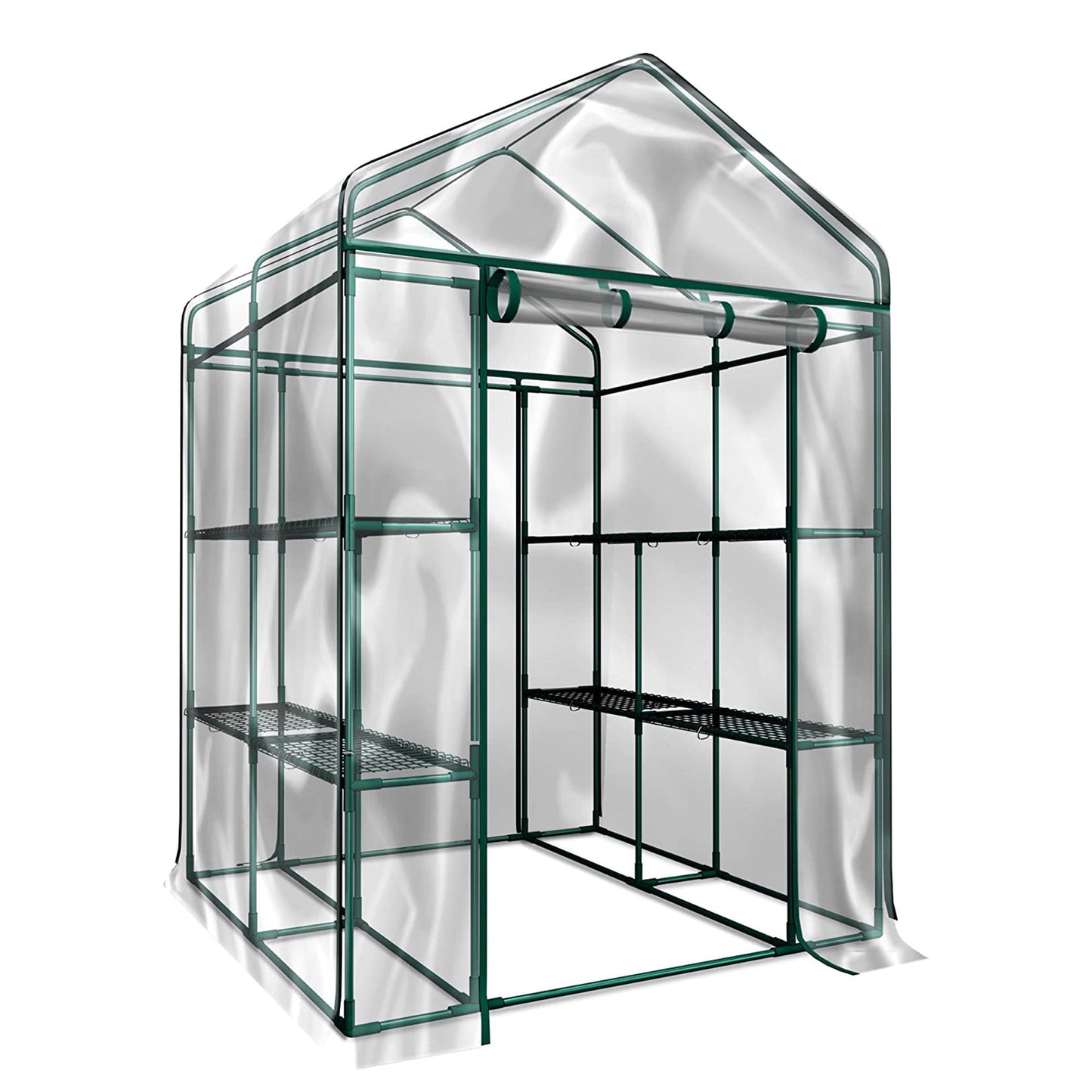 SESSLIFE Greenhouse for Outdoors, 8.3' x 6.2' x 6.3' Aluminum Greenhouse  with Window, Sliding Door, Polycarbonate Greenhouses Garden Supplies for