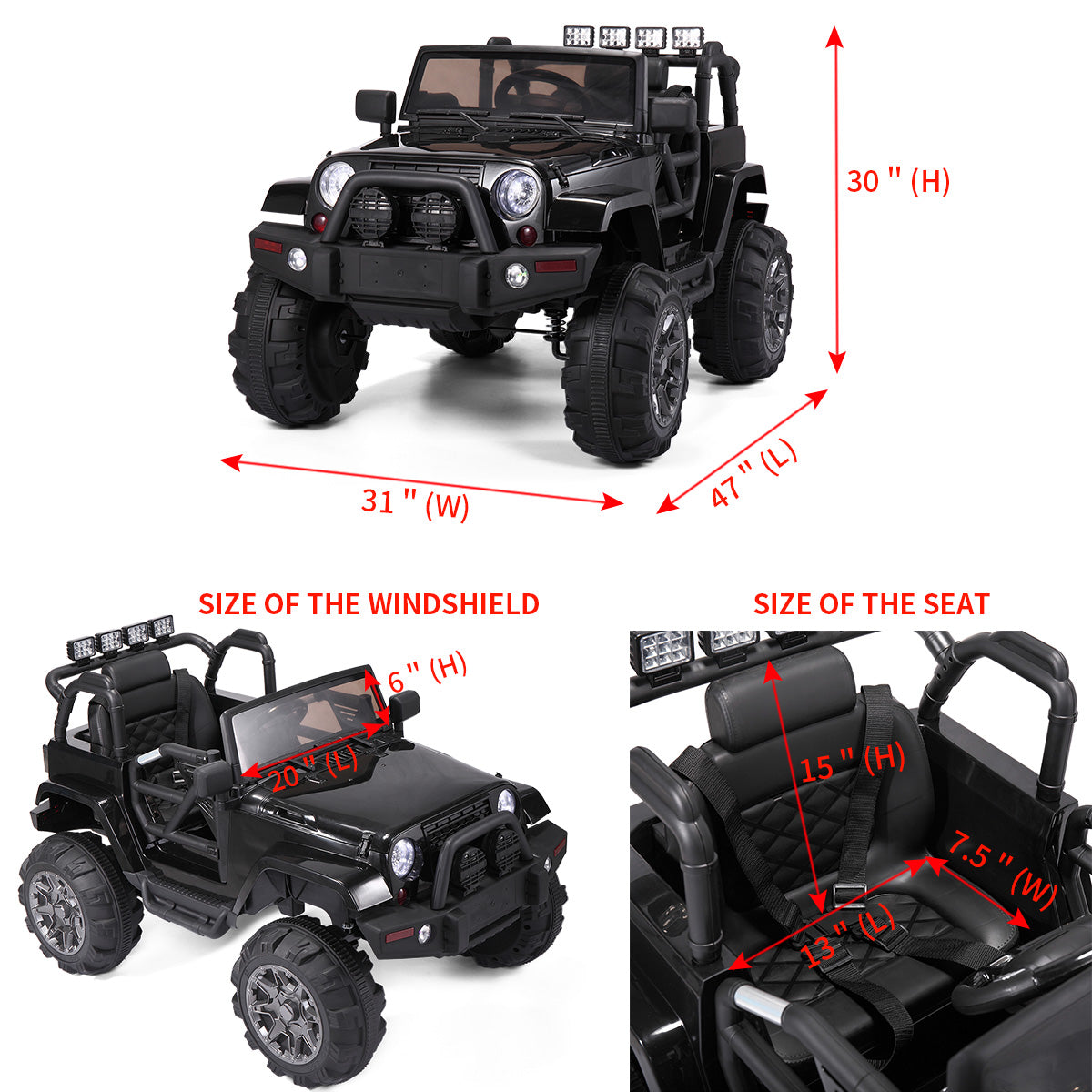 12V Ride On Cars with Remote Control, Electric Ride On Vehicles, Red Ride On Truck, DT26