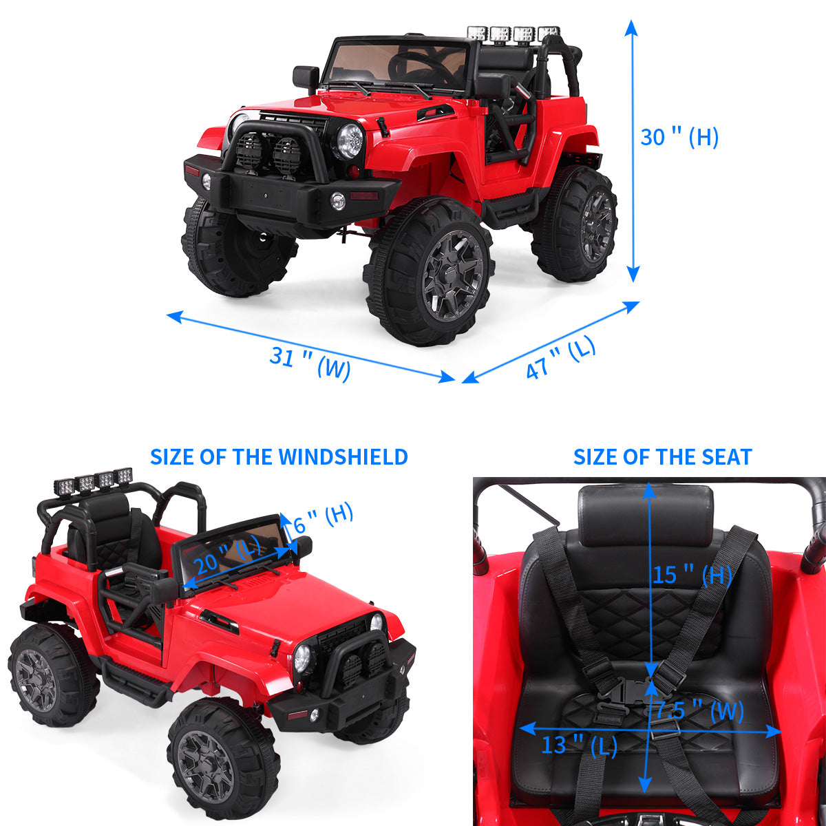 12V Ride On Cars with Remote Control, Electric Ride On Vehicles, Red Ride On Truck, DT26