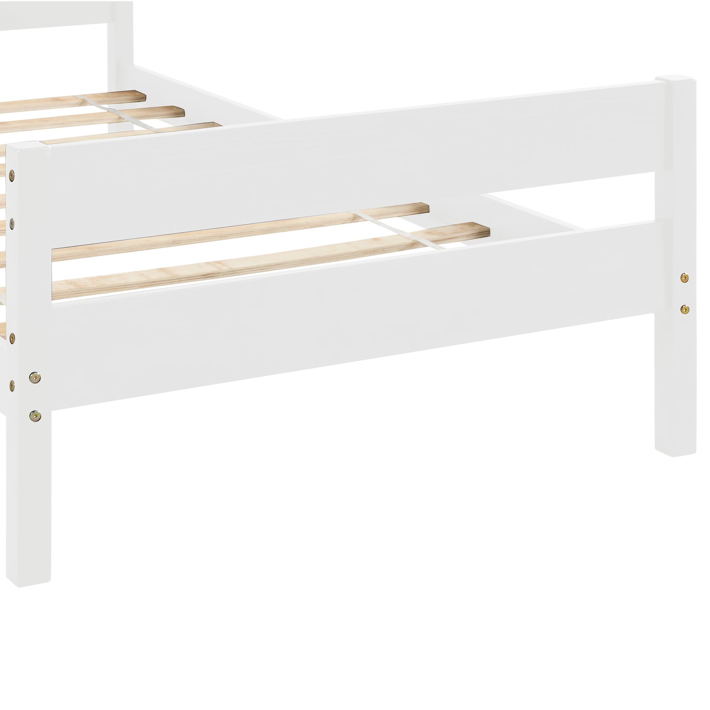 SESSLIFE White Twin Wood Bed Frame, Wood Platform Bed w/ Headboard, Adults Kids Modern Bed Frame, Mattress Foundation, No Box Spring Needed, Easy Assembly