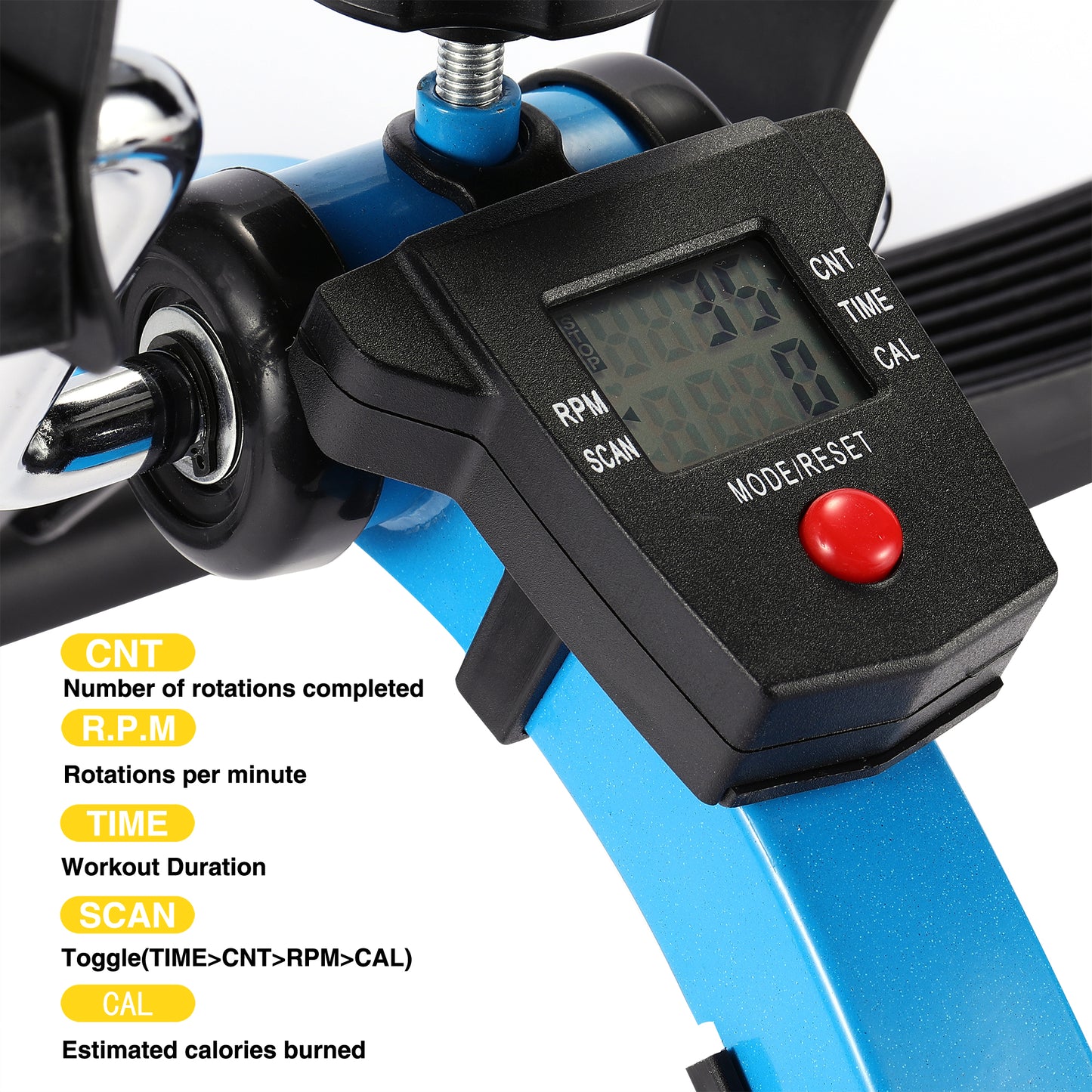 Exercise Pedal Bike, Foldable Under Desk Bike with LCD Screen Display, Adjustable Resistance Pedal Bike Exercise Equipment for Home Gym, DT1